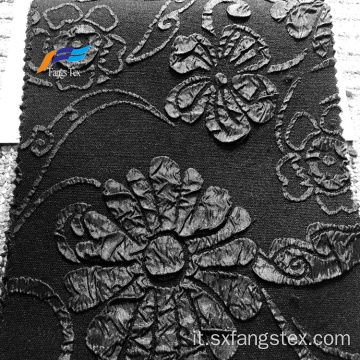 Tessuto jacquard fokuro in poliestere con nero formale